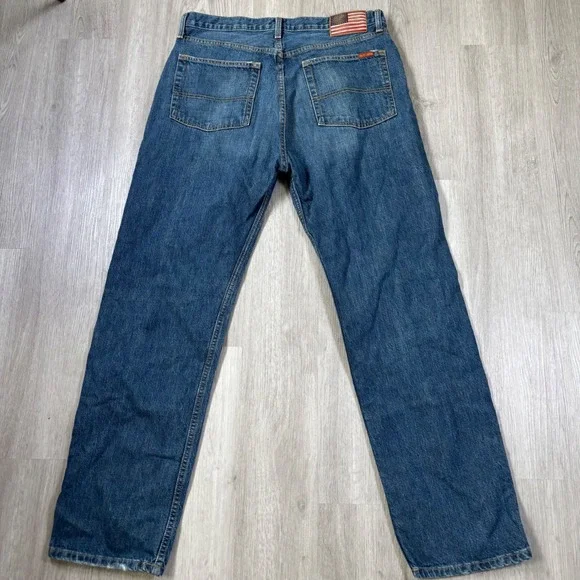 Polo Jeans Ralph Lauren VTG Men's Cotton Denim Blue Jeans Flag Banner 36x32 - Picture 2 of 13
